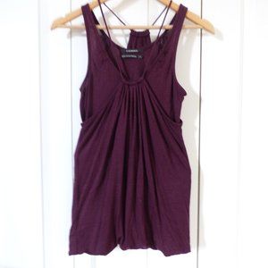 Club Monaco Double Layer Tank Top in Maroon